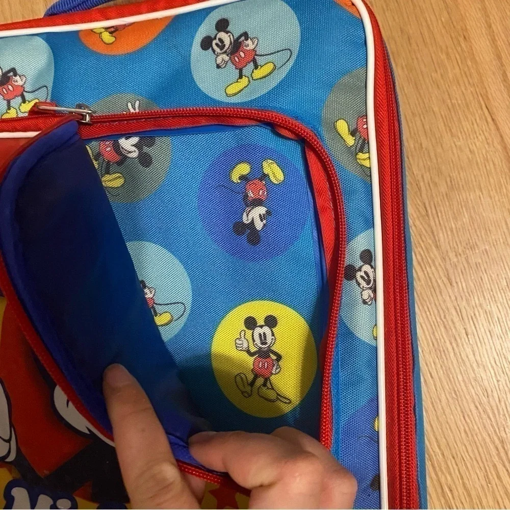Disney Mickey Mouse Rolling Carry On Luggage Suitcase Red Blue Kids